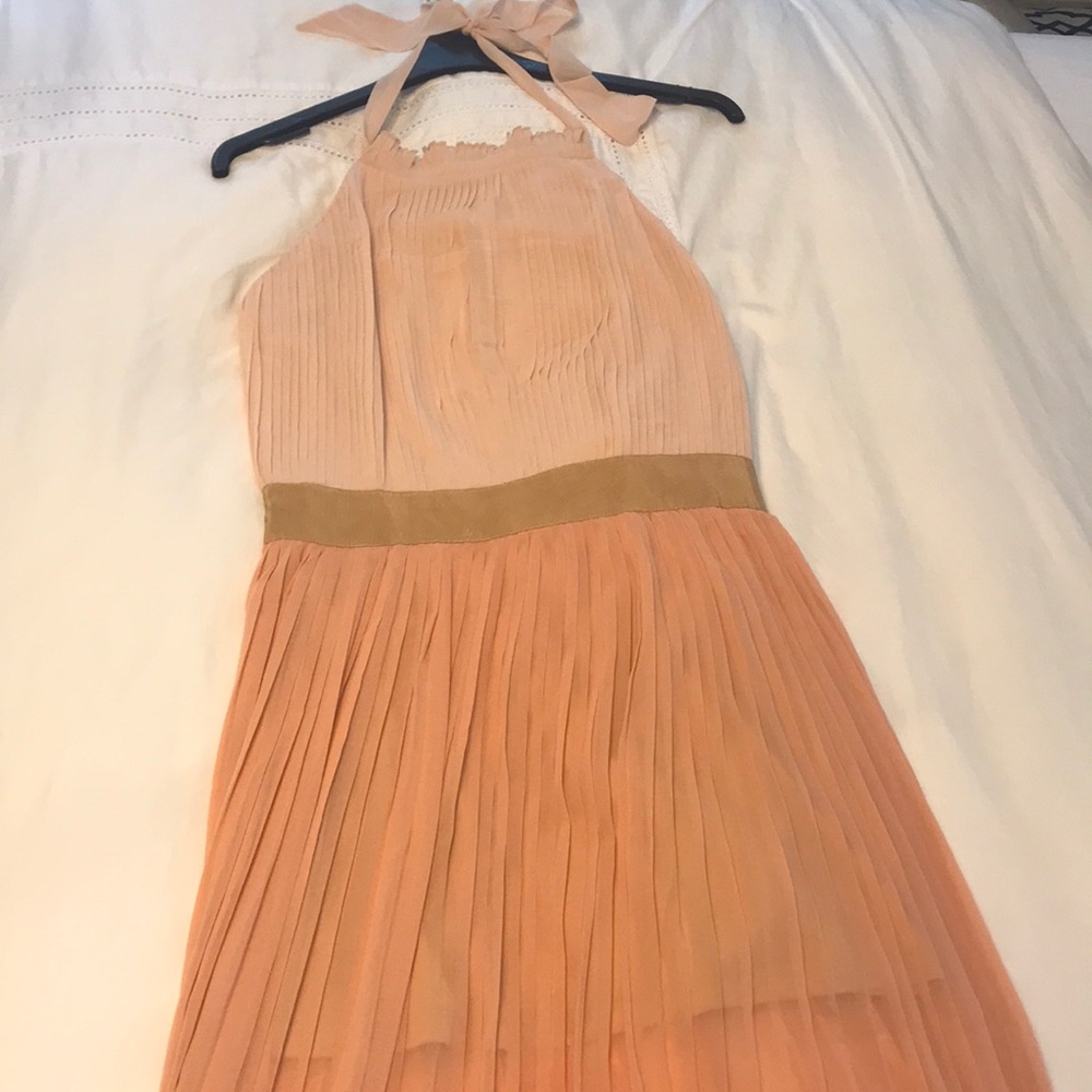 Lucy Paris pleated blush color block maxi dress!